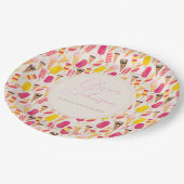 Assiettes En Carton Aquarelle douce été crème glacée (Angle)