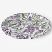 Assiettes En Carton Aquarelle douce lilas et sauge (Angle)