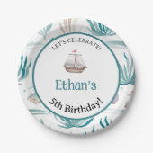 Assiettes En Carton Aquarelle douce scène océanique (Devant)