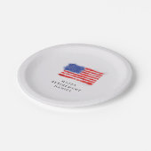 Assiettes En Carton Aquarelle drapeau américain (Angle)