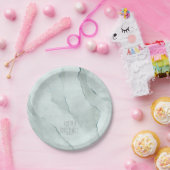 Assiettes En Carton Aquarelle Dreamy Mariage Abstrait Vert/Bl ID817 (Fête)