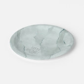 Assiettes En Carton Aquarelle Dreamy Mariage Abstrait Vert/Bl ID817 (Angle)