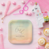 Assiettes En Carton Aquarelle Dreamy Sunset Cloud 9 Fête des mariées (Fête)