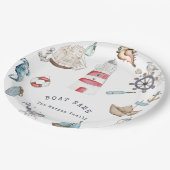 Assiettes En Carton Aquarelle éléments nautiques marin (Angle)