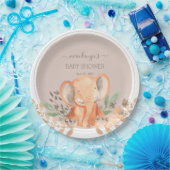 Assiettes En Carton Aquarelle Elephant Boho Safari (Fête)