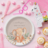 Assiettes En Carton Aquarelle Elephant Boho Safari (Fête)