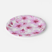 Assiettes En Carton Aquarelle en fleurs de cerisier (Angle)