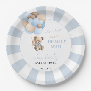 Assiettes En Carton Aquarelle en peluche baby shower plaque papier