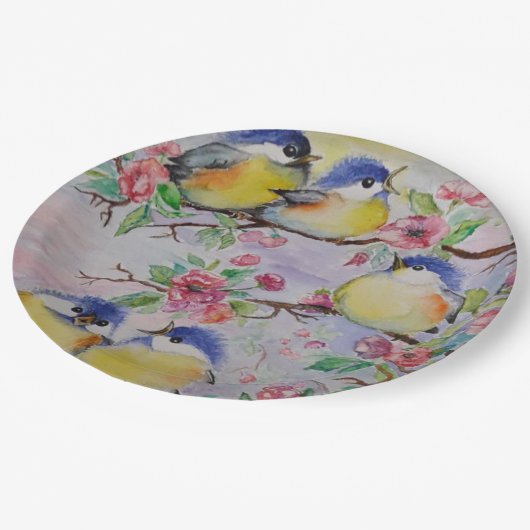 Assiettes En Carton Aquarelle - Éperons mignons (Angle)