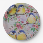 Assiettes En Carton Aquarelle - Éperons mignons (Devant)