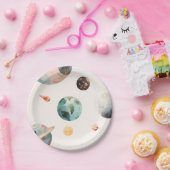 Assiettes En Carton Aquarelle Espace Plaques de papier d'anniversaire (Fête)