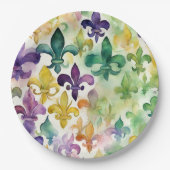 Assiettes En Carton Aquarelle esthétique Mardi Gras (Devant)