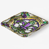 Assiettes En Carton Aquarelle esthétique Mardi Gras Fleur De Lis (Angulaire)