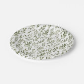 Assiettes En Carton Aquarelle Eucalyptus Motif Feuille  (Angle)