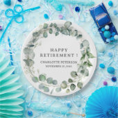 Assiettes En Carton Aquarelle Eucalyptus Parti de retraite (Fête)