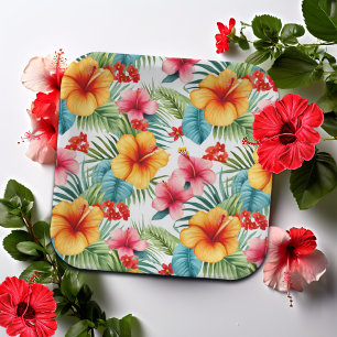 Assiettes En Carton Aquarelle exotique Floral hawaïen