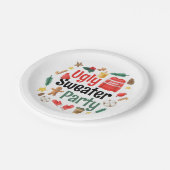 Assiettes En Carton Aquarelle Festive Ugly Sweater Party (Angle)
