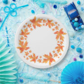 Assiettes En Carton Aquarelle Feuille d'érable (Fête)