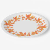 Assiettes En Carton Aquarelle Feuille d'érable (Angle)