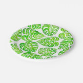 Assiettes En Carton Aquarelle feuille Monstera (Angle)