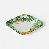Assiettes En Carton Aquarelle feuille tropicale (Angulaire)