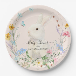 Assiettes En Carton Aquarelle fleur sauvage Florale Rabbit Papillon Be