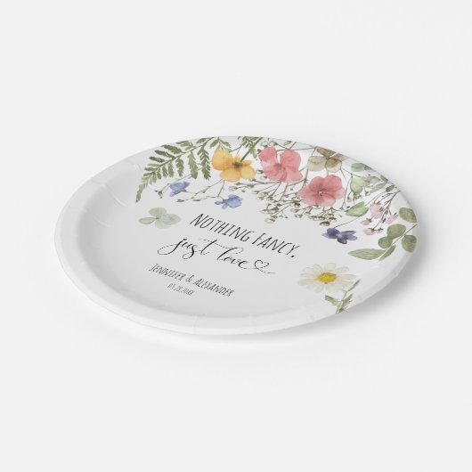 Assiettes En Carton Aquarelle Fleur sauvage plaque en papier (Angle)