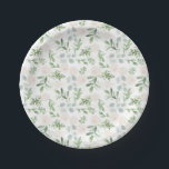 Assiettes En Carton Aquarelle Fleurs blanches et Feuilles verts<br><div class="desc">Améliorez votre paysage de table avec ces plaques de papier botanique personnalisables. Dotées d'une douce aquarelle de fleurs blanches, d'eucalyptus feuille et d'une végétation luxuriante, ces plaques en papier vert apportent un accent botanique frais à votre fête d'automne. Parfait pour les mariages du printemps et de l'hiver, les douches nuptiales,...</div>