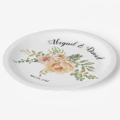 Assiettes En Carton Aquarelle fleurs de cactus et mariage succulent (Angle)