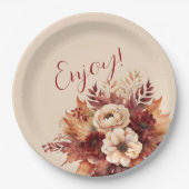 Assiettes En Carton Aquarelle Fleurs de chute-Profitez-Profitez- (Devant)