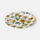 Assiettes En Carton Aquarelle Fleurs de soleil Botanique Foliage Verdu (Angle)