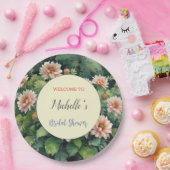 Assiettes En Carton Aquarelle Fleurs Fête des mariées mignonne (Fête)