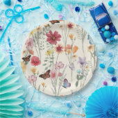 Assiettes En Carton Aquarelle Fleurs sauvages Printemps été Meadow (Fête)