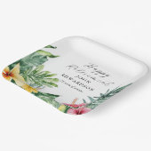 Assiettes En Carton Aquarelle Fleurs tropicales Parti de retraite (Angulaire)