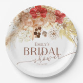 Assiettes En Carton Aquarelle Floral Boho | Réception de Mariage en Te (Devant)