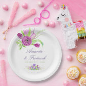 Assiettes En Carton Aquarelle Floral Mariage été (Fête)