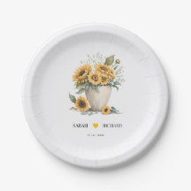 Aquarelle Floral Sunflower Réception de mariage