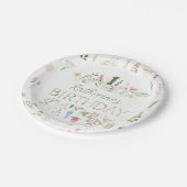 Assiettes En Carton Aquarelle florale Alphabet ABC Anniversaire (Angle)