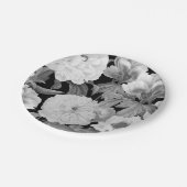 Assiettes En Carton Aquarelle florale Black & White Peonies (Angle)