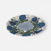 Assiettes En Carton Aquarelle Florale Bleue Moderne Mariage élégant (Angle)