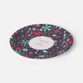 Assiettes En Carton Aquarelle Flower Meadow foncé (Angle)