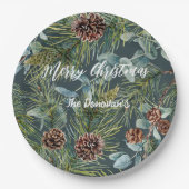 Assiettes En Carton Aquarelle Forêt de bois Vacances Naples (Devant)