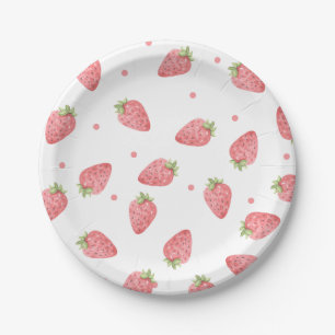 Assiettes En Carton Aquarelle fraise fête d'anniversaire Berry