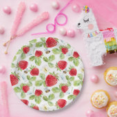 Assiettes En Carton Aquarelle Fruit fraise, abeilles et papillons (Fête)