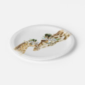 Assiettes En Carton Aquarelle, Girafe, maman et bébé, baby shower, n (Angle)