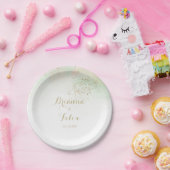 Assiettes En Carton Aquarelle Gold Confetti Mariage Gâteau (Fête)