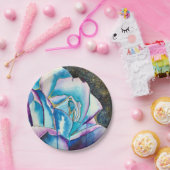 Assiettes En Carton Aquarelle gothique bleu violet art rose (Fête)