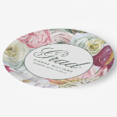 Assiettes En Carton Aquarelle Grad Floral Élégant Graduation Moderne (Angle)