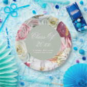 Assiettes En Carton Aquarelle Grad Floral Élégant Graduation Moderne (Fête)