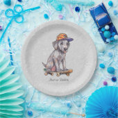 Assiettes En Carton Aquarelle Grande plaque de papier gris (Fête)